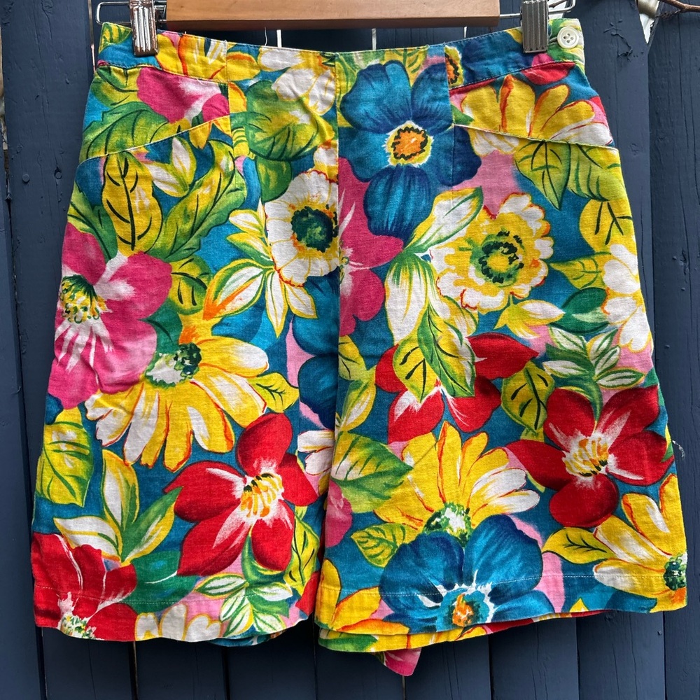 Vintage Vittadini Sport Floral High Waisted Bermuda Shorts